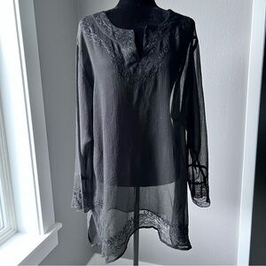 💚NWOT Sand N Sun black semi sheer swimsuit cover up size 1X